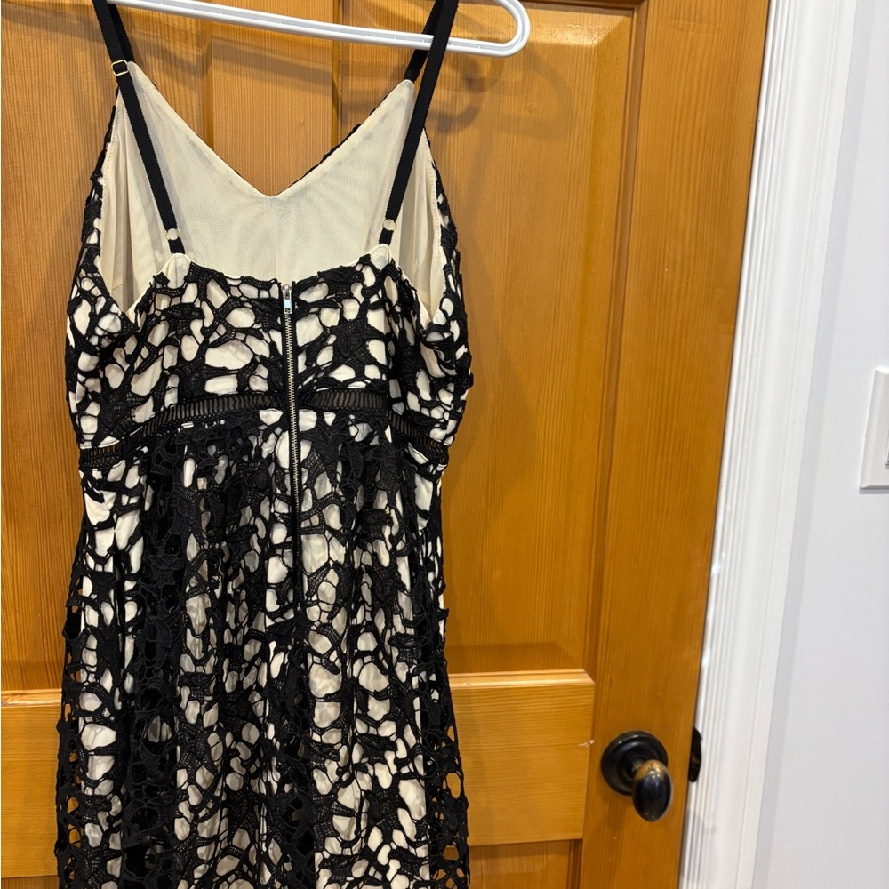 Affaire dress with black lace overlay great for summer wedding season